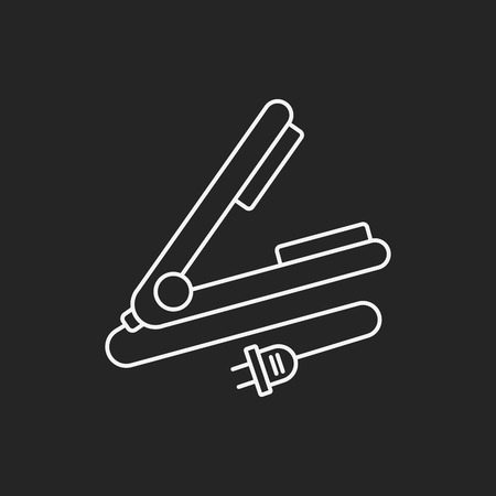 Hair curlers line iconのイラスト素材
