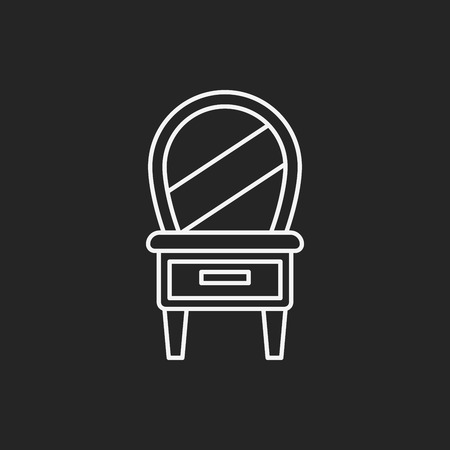 desk table line iconのイラスト素材