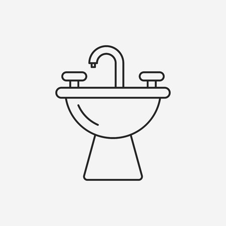 lamp line iconのイラスト素材