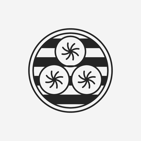 Steamed stuffed bun iconのイラスト素材