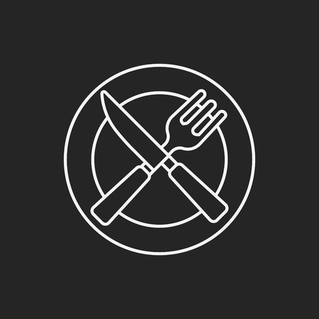 tableware line iconのイラスト素材