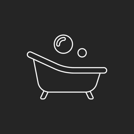 bathtub line iconのイラスト素材