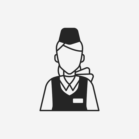 flight attendant iconのイラスト素材