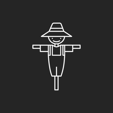 Scarecrow line iconのイラスト素材