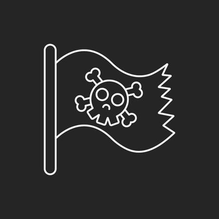 pirate flag line iconのイラスト素材