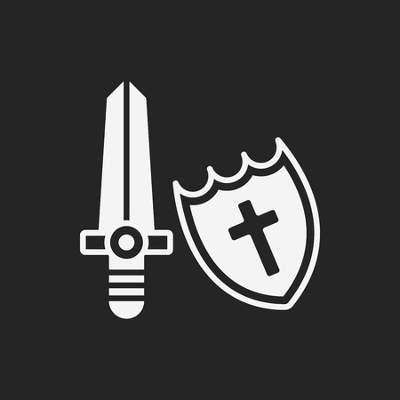 Sword and shield iconのイラスト素材