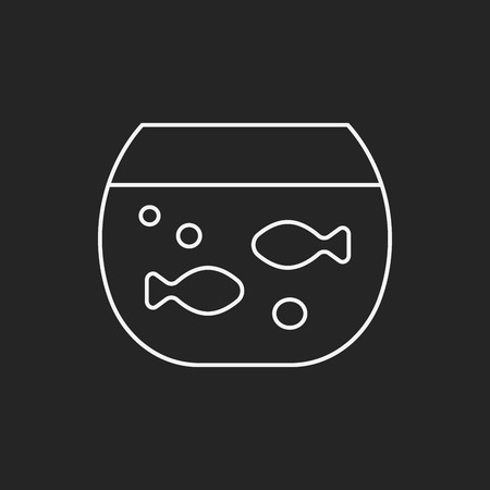 Goldfish bowl line iconのイラスト素材