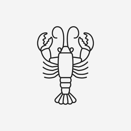 lobster line iconのイラスト素材