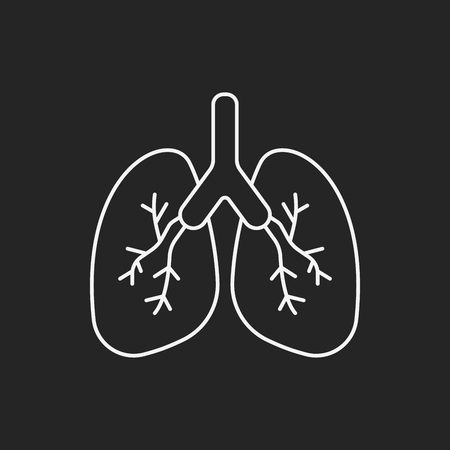 organ lung line iconのイラスト素材
