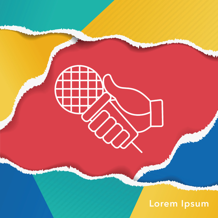 record microphone line iconのイラスト素材