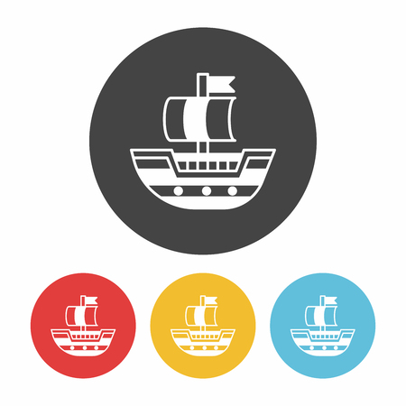 pirate ship iconのイラスト素材