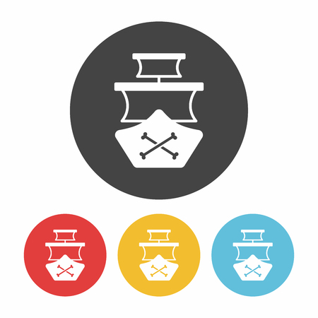 pirate ship iconのイラスト素材
