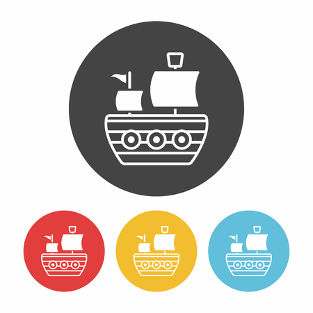 pirate ship iconのイラスト素材