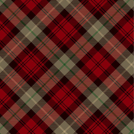 Tartan Seamless Pattern Background. Black, Green, Red and  Beige Plaid, Tartan Flannel Shirt Patterns. Trendy Tiles Vector Illustration for Wallpapers.のイラスト素材