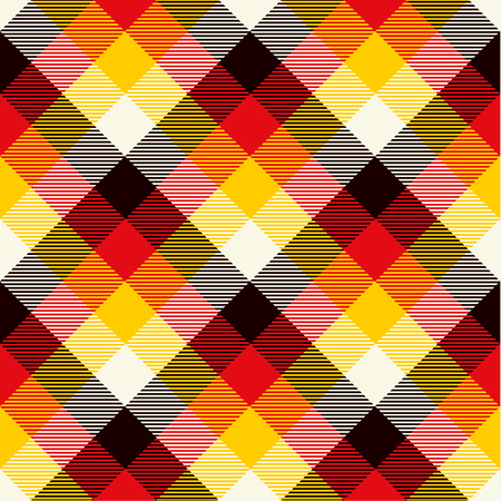 Tartan Seamless Pattern Background. Black, Red, Yellow  and  White  Color  Plaid.  Flannel Shirt...