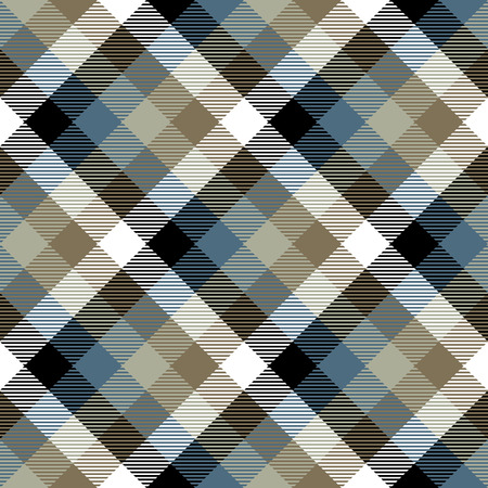 Tartan Plaid Scottish Seamless Pattern Background. Beige, Black, Blue and  White  Color  Wrap.  Flannel Shirt Patterns. Trendy Tiles Vector Illustration for Wallpapers.のイラスト素材