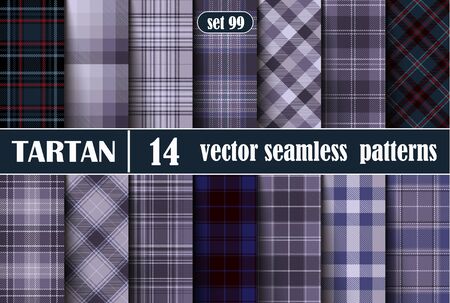 Set Tartan Seamless Pattern.  Illustration for Wallpapers. Tartan Plaid Inspired Background. Suits for Decorative Paper, Fashion Design and House Interior Design, as Well as for Hand Crafts and DIYのイラスト素材