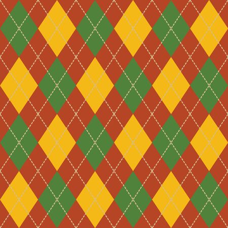 Argyle Fall Seamless Pattern Plaid. Autumn color panel Plaid, Argyle Flannel Shirt Patterns. Trendy Tiles Vector Illustration for Wallpapers.のイラスト素材