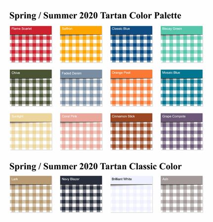 Spring / Summer 2020 Tartan  Seamless Pattern  Palette Example. Future Plaid  Color Trend Tiles Forecast.   Vector Illustration for Wallpapers.のイラスト素材