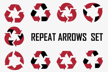 Repeat arrows  set icons collection. Vector Illustration.