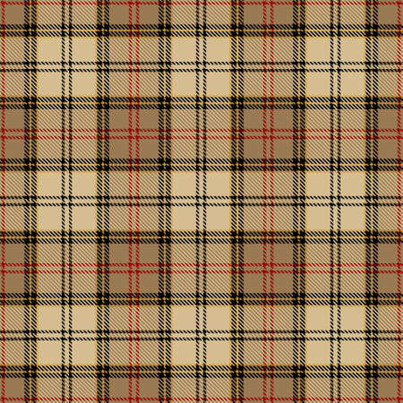 Tartan Seamless Pattern Background in Black, Red, Camel Beige, Brown and White Color Plaid. Flannel Shirt Patterns. Trendy Tiles Vector Illustration for Wallpapersのイラスト素材