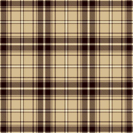 Tartan Seamless Pattern Background in Camel Beige, Black and White Color Plaid. Flannel Shirt Patterns. Trendy Tiles Vector Illustration for Wallpapers.のイラスト素材
