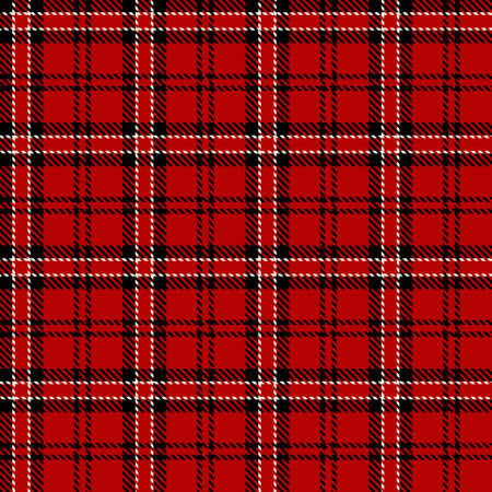 Tartan Seamless Pattern Background in Black, Red and White Color Plaid. Flannel Shirt Patterns. Trendy Tiles Vector Illustration for Wallpapers.のイラスト素材