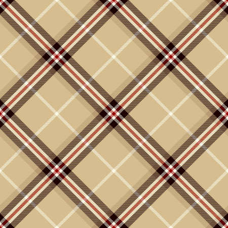 Tartan Seamless Pattern Background in Black, Beige, Red and White Color Plaid. Flannel Shirt Patterns. Trendy Tiles Vector Illustration for Wallpapers.のイラスト素材
