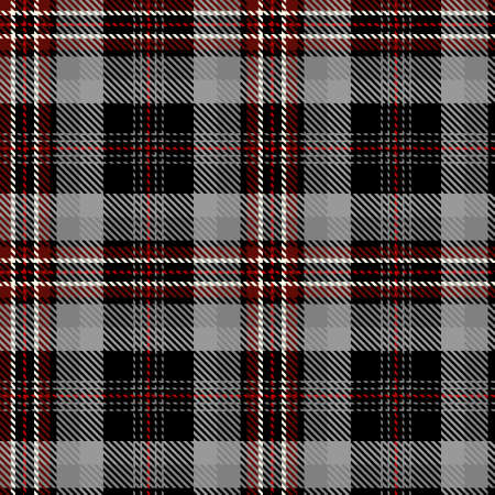 Tartan Seamless Pattern Background in Black, Gray, Red and White Color Plaid. Flannel Shirt Patterns. Trendy Tiles Vector Illustration for Wallpapers.のイラスト素材