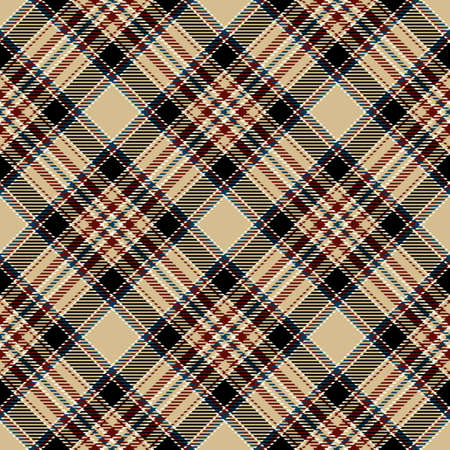 Tartan Seamless Pattern Background in Black, Camel Beige, Red and White Color Plaid. Flannel Shirt Patterns. Trendy Tiles Vector Illustration for Wallpapers.のイラスト素材