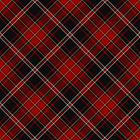 Tartan Seamless Pattern Background in Black, Red, Gold and White Color Plaid. Flannel Shirt Patterns. Trendy Tiles Vector Illustration for Wallpapers.のイラスト素材
