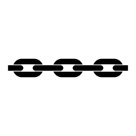 Metal chain black icon isolated on white background. Vector illustrationのイラスト素材