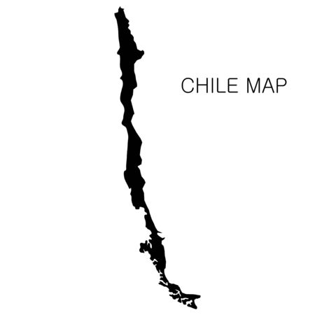 Chile map and country name isolated on white background. Vector illustrationのイラスト素材