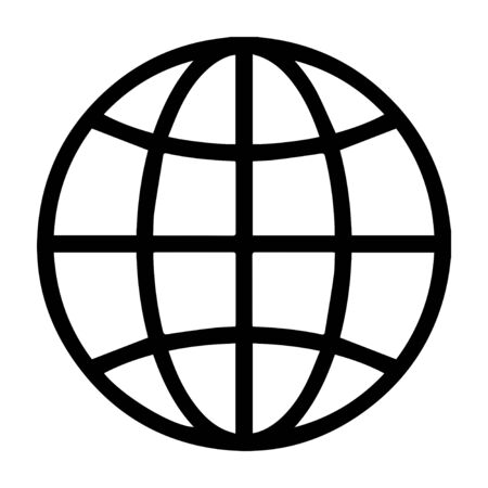 Globe icon isolated on white background. Vector illustrationのイラスト素材