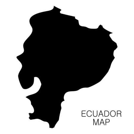 Ecuador map and country name isolated on white background. Vector illustrationのイラスト素材