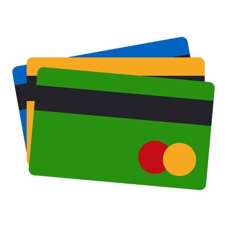 Credit card icon isolated on white background, Vector illustrationの写真素材