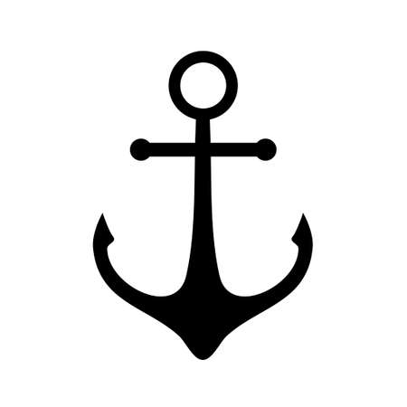 Anchor icon isolated on white background. Vector illustration