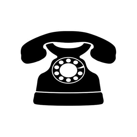 Retro telephone icon isolated on white background, vintage rotary phone. Vector illustrationのイラスト素材