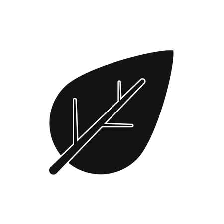 Black Leaf icon isolated on white background. Vector illustrationのイラスト素材