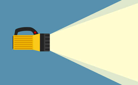 Flashlight with projection spotlight on banner. Place for your text. Object Abstract Background Concept Design. Vector illustrationのイラスト素材