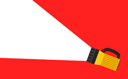 Flashlight with projection spotlight on banner. Place for your text. Object Abstract Background Concept Design. Vector illustrationのイラスト素材