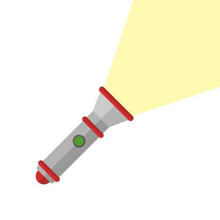 Flashlight icon in flat style isolated on white background. Vector illustrationのイラスト素材