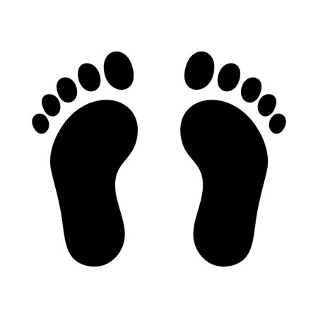 Human footprints. Footsteps icon. Footwear marks. Vector illustration.のイラスト素材
