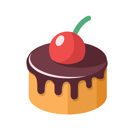 Cake dessert, sweet food. Simple delicious symbol. Sweet birthday cake, Bakery cupcake isolated on...