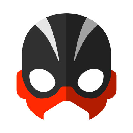 Super hero mask. Superhero face masque and masking cartoon character. Comic book mask. Heroic or savior vector illustrationのイラスト素材