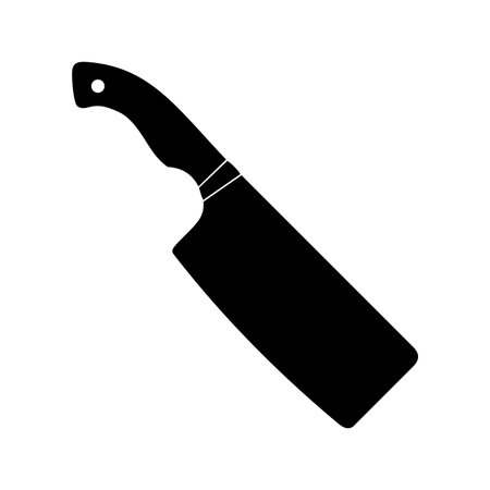 Meat cleaver knife kitchenware cooking equipment icon. Kitchen knife cleaver cutter with handle sharp blade cook. Vector illustrationのイラスト素材
