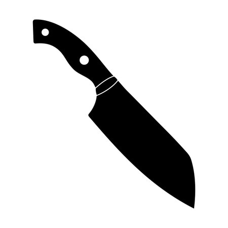 Knife icon. Black silhouette. Chef kitchen knife. Utensils for cooking. Kitchenware vector illustrationのイラスト素材