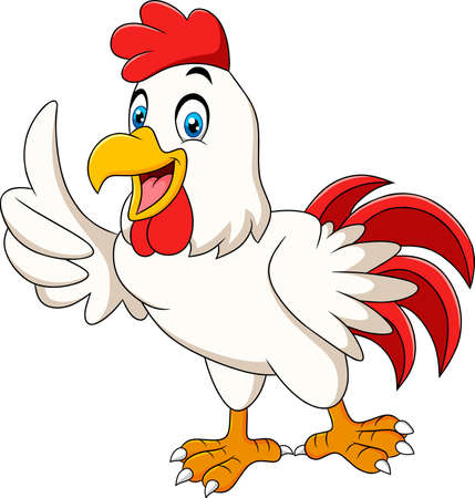 Cute Chicken animal cartoon illustrationのイラスト素材