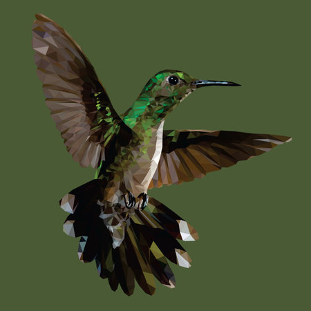 Flying bird geometric low poly vector artのイラスト素材