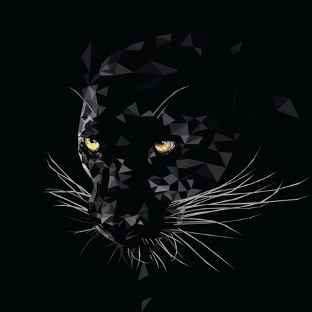 Black panther geometric low poly vector artのイラスト素材